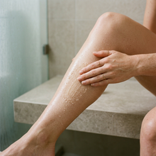 Load image into Gallery viewer, Black Rose lower-leg scrub application preview