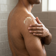 Load image into Gallery viewer, Man applying sugar scrub to his shoulder